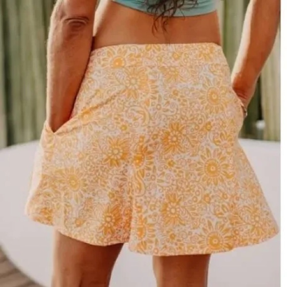 RIPSKIRT Hawaii New Wrap Skirt Tuscan Sunflower Floral Yellow Size Large